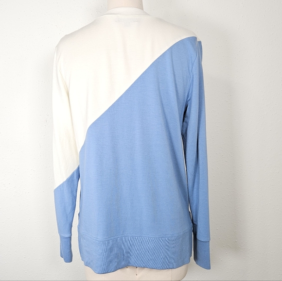 Summersalt Softest French Terry Colorblock Sweatshirt Blue Cream Small - Picture 4 of 10